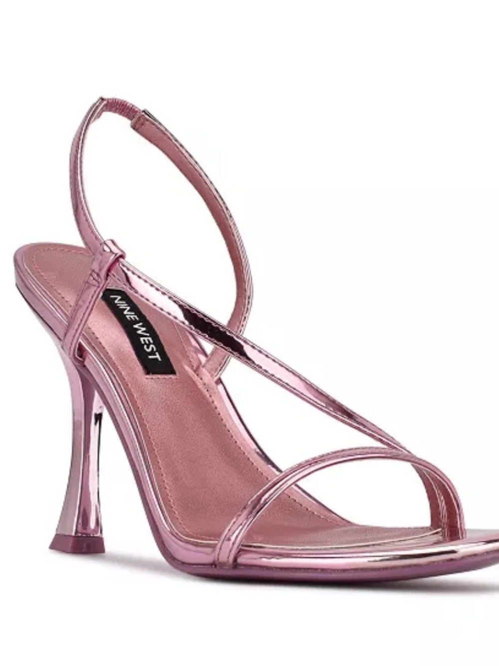 Nine West Metallic Rose Pink Strappy Slingback Heels
